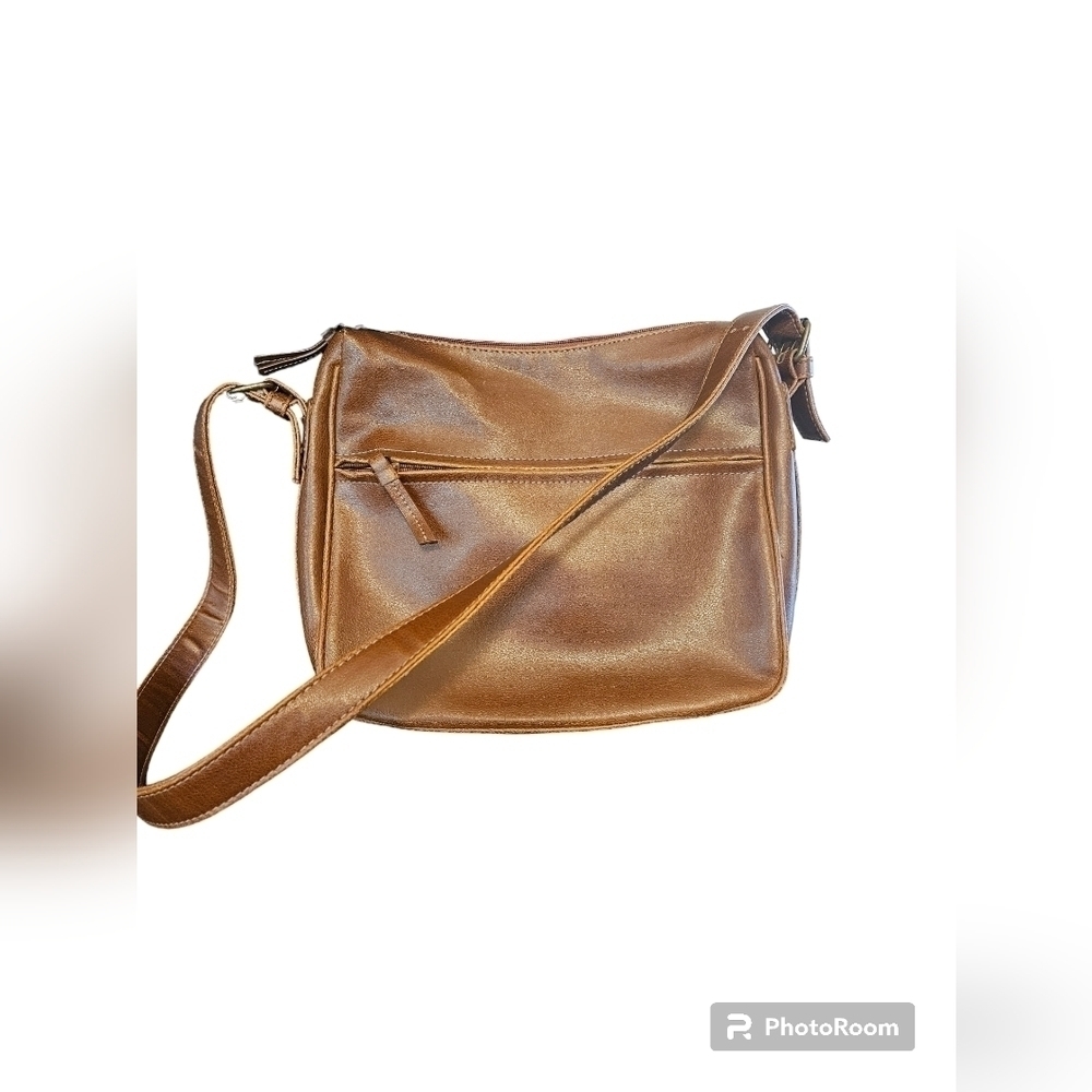 Dockers faux leather purse with buckle hardware.